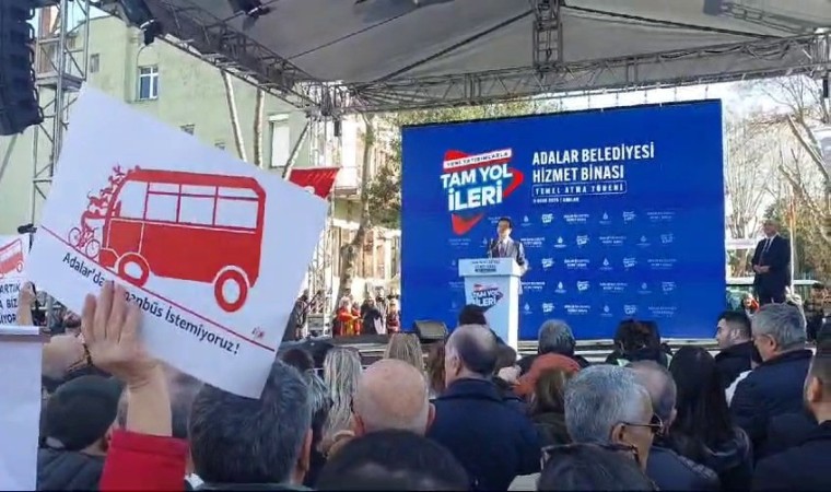 İBB Başkanı İmamoğluna Büyükadada protesto