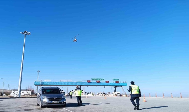 Kırşehirde Cayrokopterli trafik denetimi