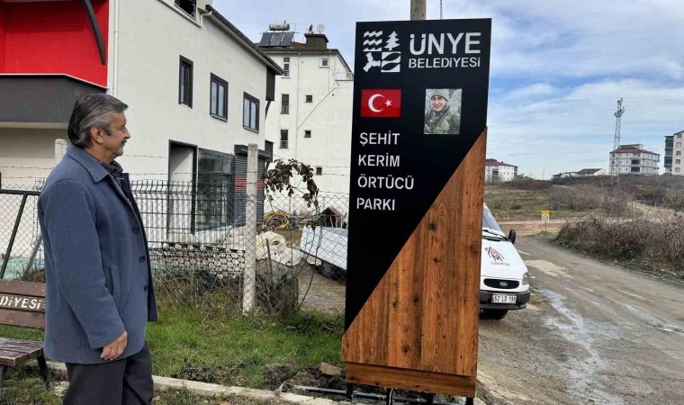 Şehit Kerim Örtücünün ismi, Ünyede parka verildi