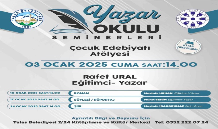 Talasın Yazar Okulu seminerlerinde bu hafta Rafet Ural konuk olacak