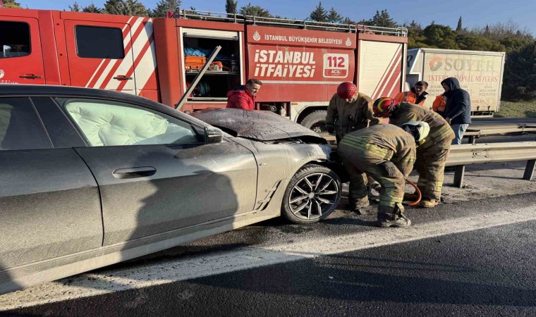 TEM Büyükçekmecede buzlanma kazası: 1 yaralı