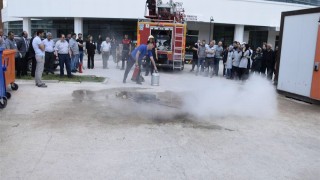 Bayburt Devlet Hastanesinde yangın tatbikatı gerçekleştirildi