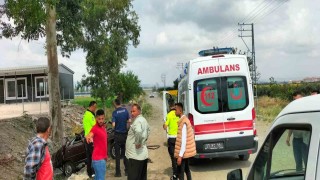 Kontrolden çıkan otomobil sulama kanalına uçtu: 2 yaralı