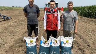 Osmaniyede 41,7 ton soya tohumu toprakla buluştu