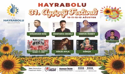 31. Hayrabolu Ayçiçeği Festivali sanatçıları belli oldu