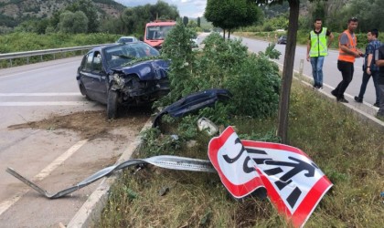 Amasyada otomobil takla atarak karşı şeride geçti: 1 yaralı