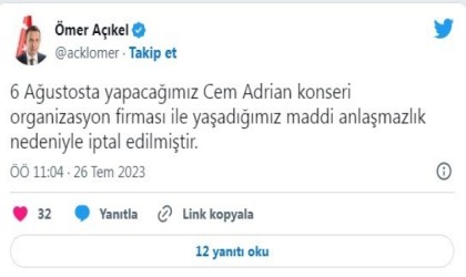 LGBTli paylaşım konseri iptal ettirdi