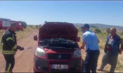 Park halindeki aracın motorundan 1.5 metre uzunluğunda yılan çıktı