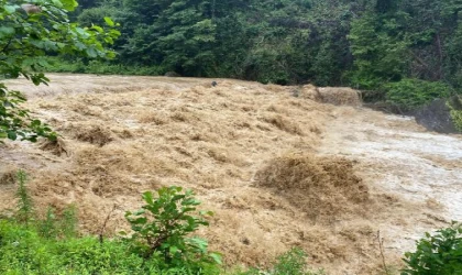 Rize’de sağanak; derelerin su seviyesi yükseldi