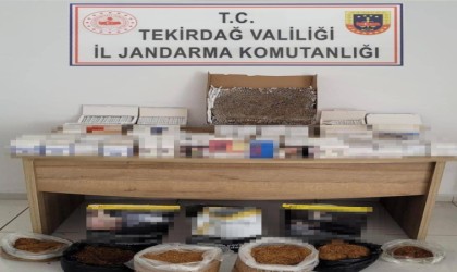 Tekirdağda 38 bin liralık kaçak sigara ve tütün ele geçirildi