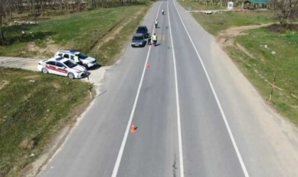 Kırklarelinde jandarmadan dron destekli trafik denetimi