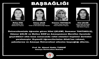 Amasya Üniversitesi otobüs kazasında 4 öğrencisini kaybetti