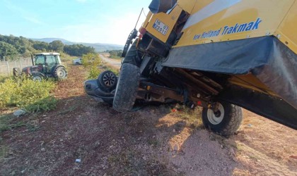 Bilecikte freni patlayan iş makinesi az kalsın faciaya yol açıyordu