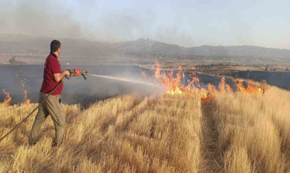 Bingölde çıkan ot yangını ekipler tarafından söndürüldü