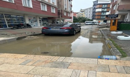 Cadde ve sokakları su bastı