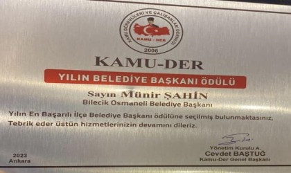 En iyi ilçe belediye başkanı ödülü takdim edildi