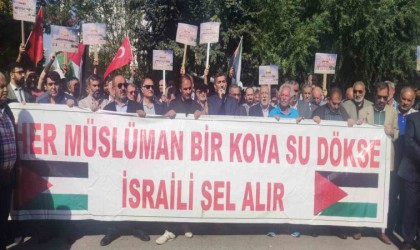 İsrailin Filistin işgali Iğdırda protesto edildi