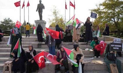 Kırıkkaleli kadınlar, Filistine destek için oturma eylemi yaptı