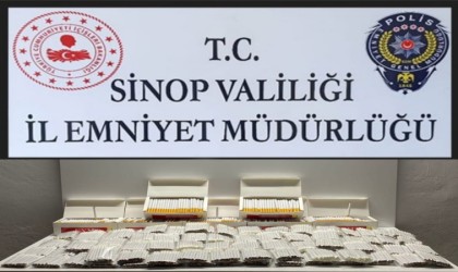 Sinopta 3 bin 620 adet içi doldurulmuş makaron ele geçirildi