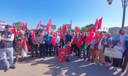 Tekirdağda İsraile lanet, Filistine destek gösterisi