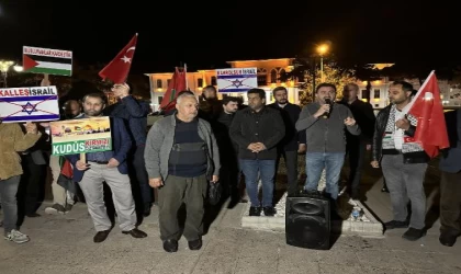 Tekirdağ’da vatandaşlar Filistin’e destek için sokaklara çıktı