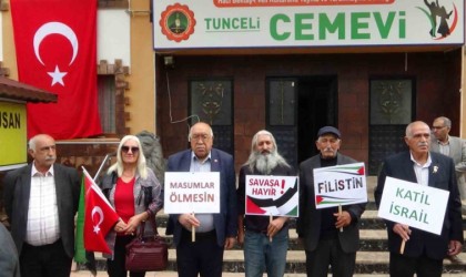 Tuncelide cemevinden İsraile protesto, Filistine destek