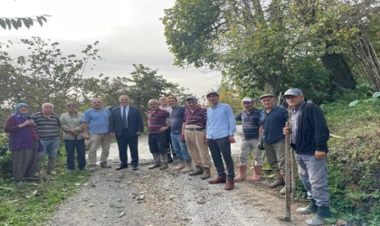 Ünyede beton yol çalışmaları sürüyor