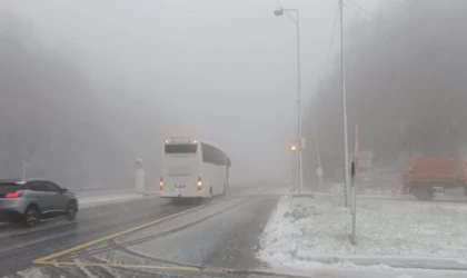 Bolu Dağı’nda kar yağışı başladı