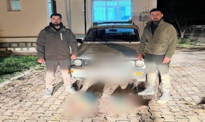 Kahramanmaraşta farla tavşan avında yakalanan şahısların otomobiline el konuldu