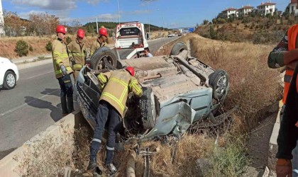 Kırıkkalede otomobil takla attı: 1 yaralı