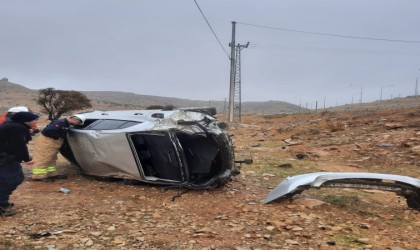 Mardinde takla atan otomobilin sürücüsü yaralandı