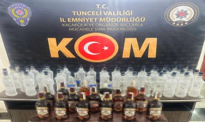 Tuncelide kaçak içki operasyonu