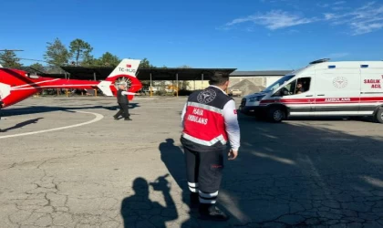 Üzerine çaydanlık devrilen bebek, hava ambulansıyla sevk edildi