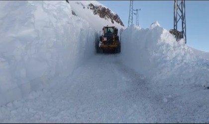 Yüksekovada 4 metreyi bulan kar tünelleri