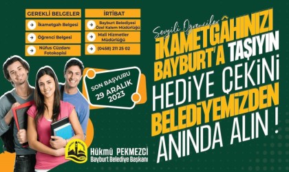 Bayburt Belediyesinden öğrencilere yönelik ikametgah kampanyası