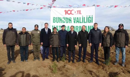 Burdurda Valilik 100üncü Yıl Hatıra Ormanında bin fidan toprakla buluştu