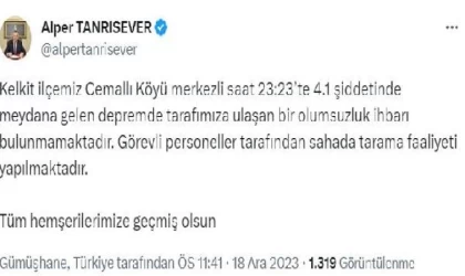 Gümüşhane’de 4.1 büyüklüğünde deprem (2)