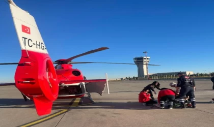 Kalp hastası, ambulans helikopterle sevk edildi