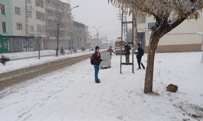 Malazgirtte kar yağışı