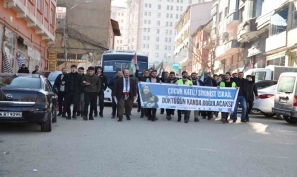 Muşta düzenlenen yürüyüşte İsrail protesto edildi