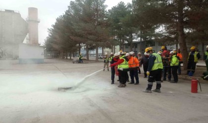 Siirtte çimento fabrikasında acil durum tatbikatı