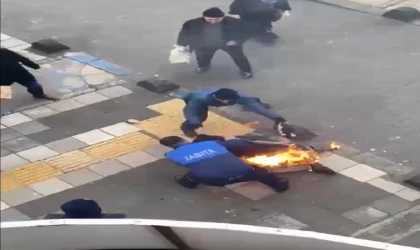 Üzerine benzin döküp kendini ateşe veren seyyar satıcı yaralandı