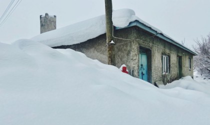 Ağrının yüksek bölgelerinde evler kar altında kaldı