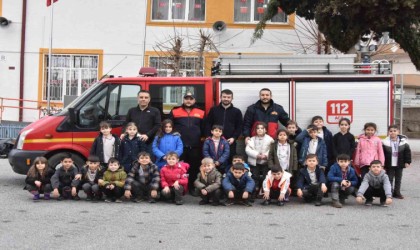 Bozüyükte ilkokul öğrencilerine yangın eğitimi