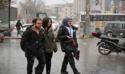 Erzincanda kar yağışı vatandaşları sevindirdi