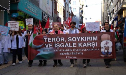 Giresunda teröre ve İsrail soykırımına karşı hekimlerden sessiz yürüyüş