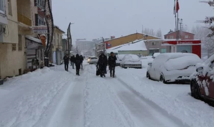 Karlıova’da kar etkili oldu