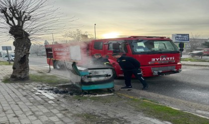 Lüleburgazda çöp konteynerinde yangın çıktı