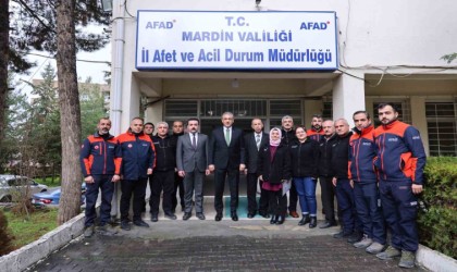 Mardin Valisi Tuncay Akkoyun, AFAD İl Müdürlüğünde incelemelerde bulundu