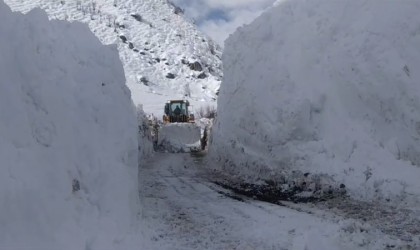 Yüksekovada 5 metreyi geçen kar tünellerinde çalışma